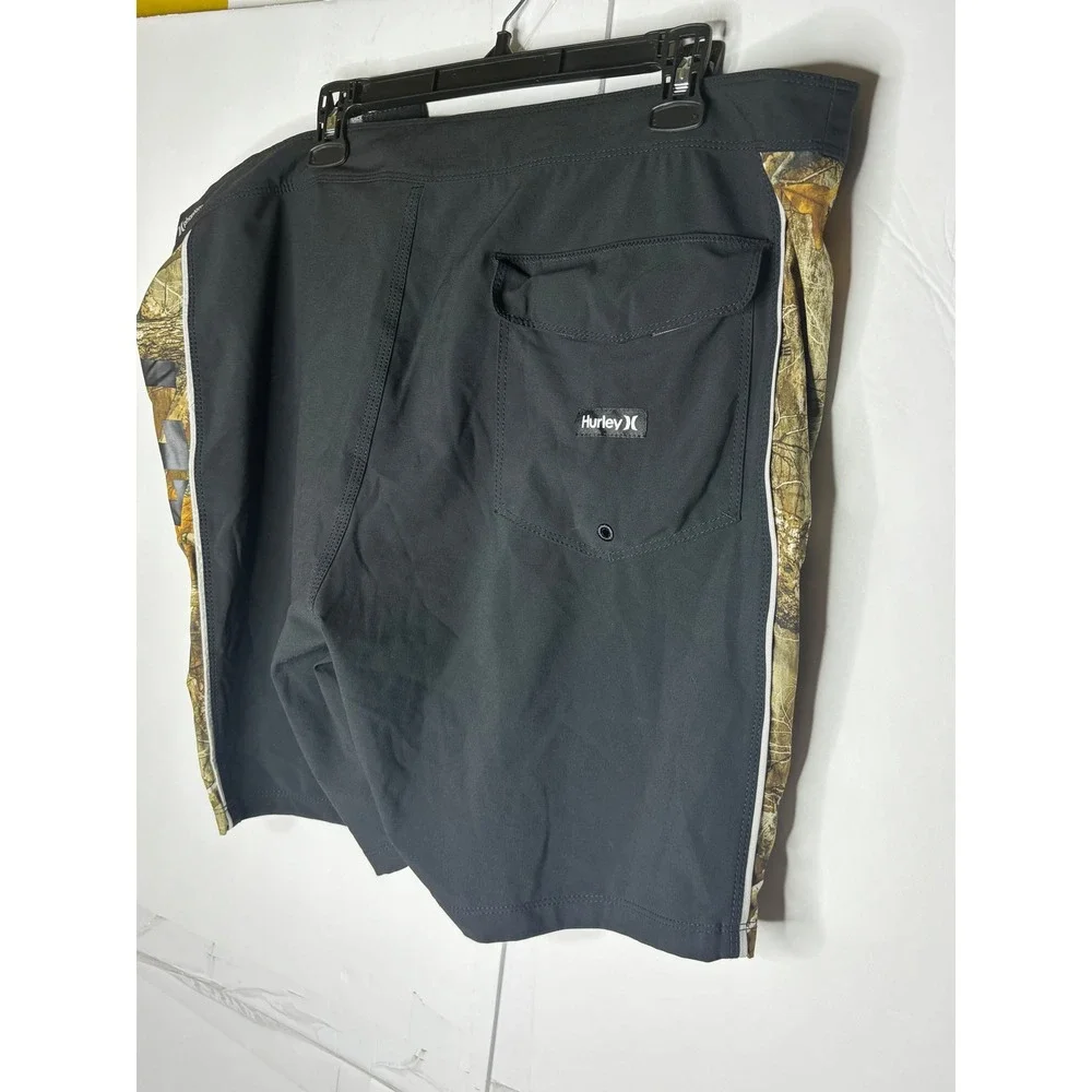Hurley Mens RealTree Camo Board Shorts Black Swim‎ Trunks Size 38 Graphic Logo